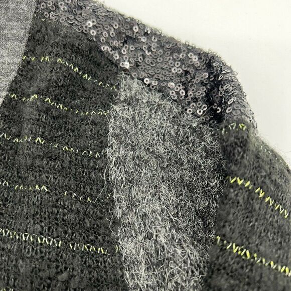 Miss Me Black/Gray Sequin Shoulder Women’s Cardigan Small - Picture 4 of 6